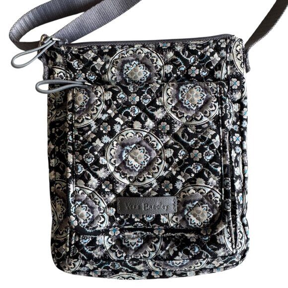 Vera Bradley Deluxe Crossbody Purse Bag Floral Blue Gray Adjustable Strap - Picture 16 of 16